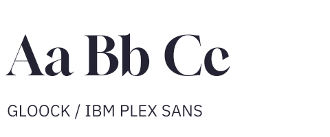 Aa Bb Cc in Gloock, paired with IBM Plex Sans
