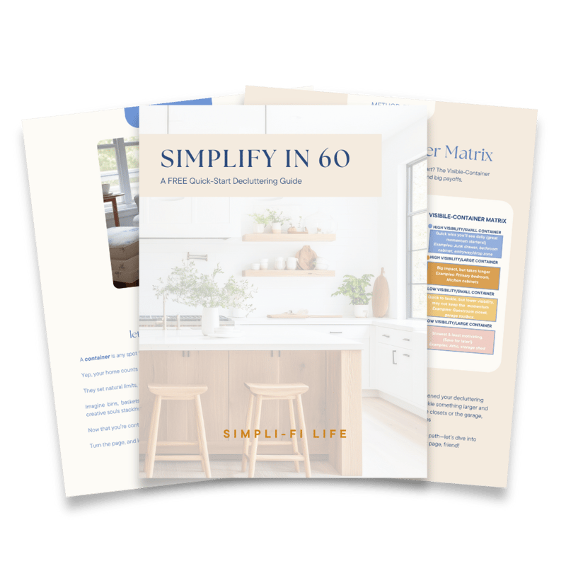 Image of Simplify in 60: A Free Decluttering Guide with T.R.I.M Method and Visible Container Matrix