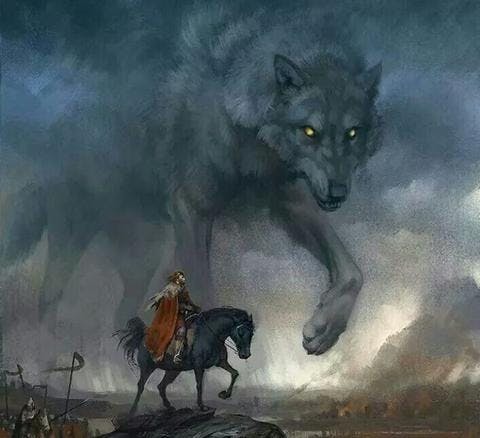 Painting of the wolf Fenrir