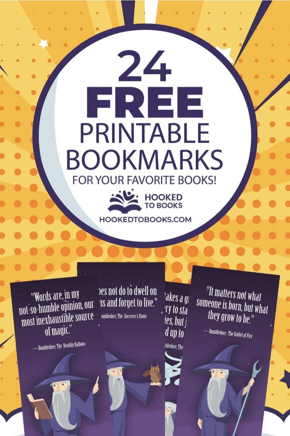 Hooked To Books Free Printable Bookmarks