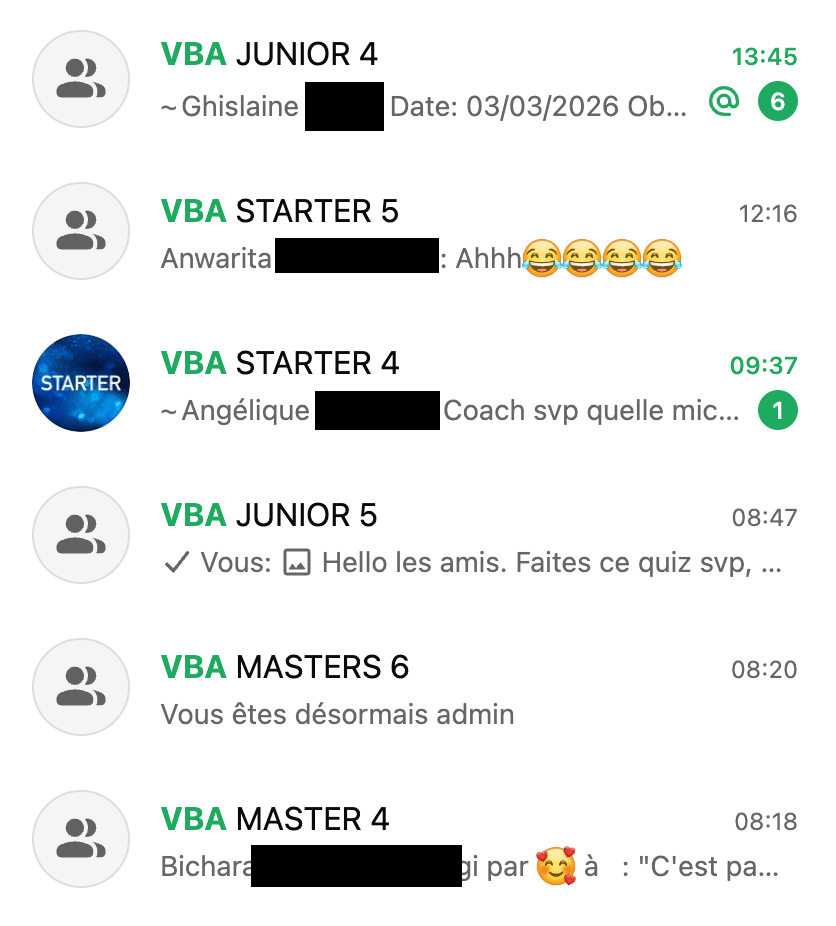 Groupe WhatsApp des membres
