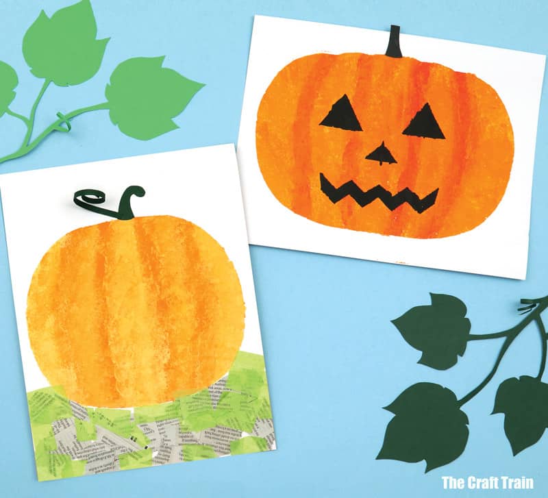 Pumpkin Sponge Art idea for kids