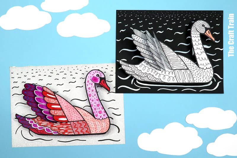 Pattern art swan project for kids