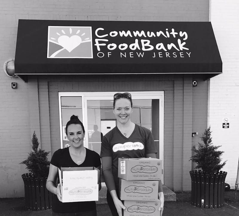 Silvia and Katie Volunteering at the Community Food Bank of New Jersey