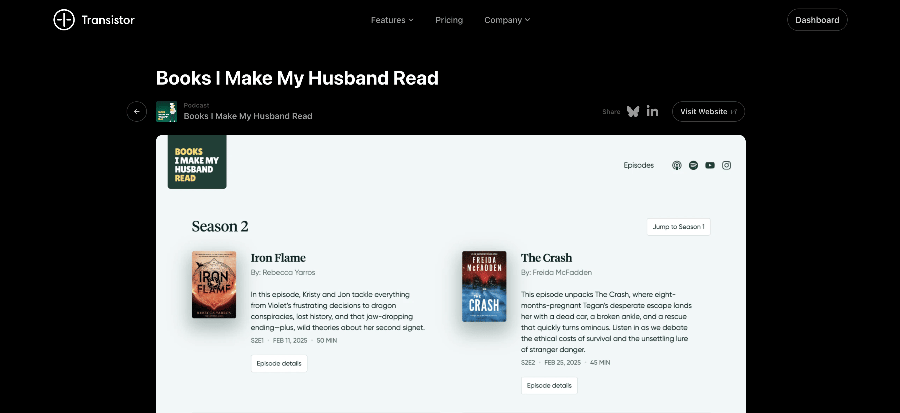 See detailed screenshots for each website
