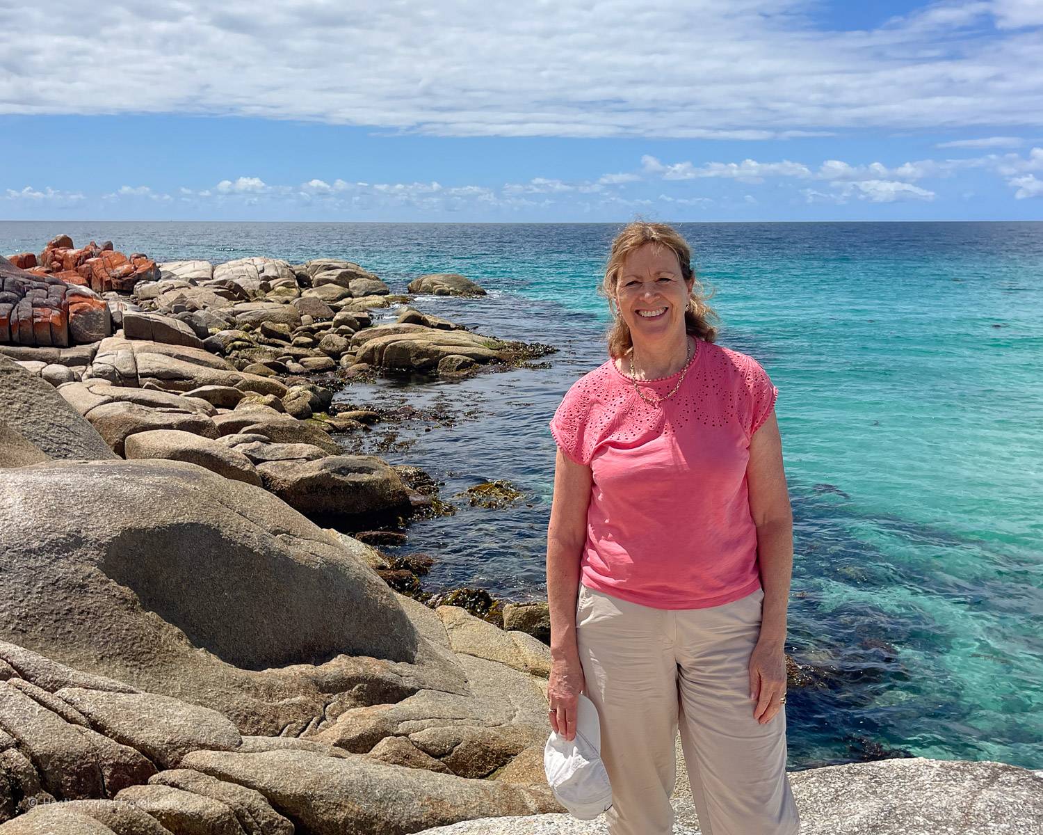 Heather at the Bay of Fires Tasmania