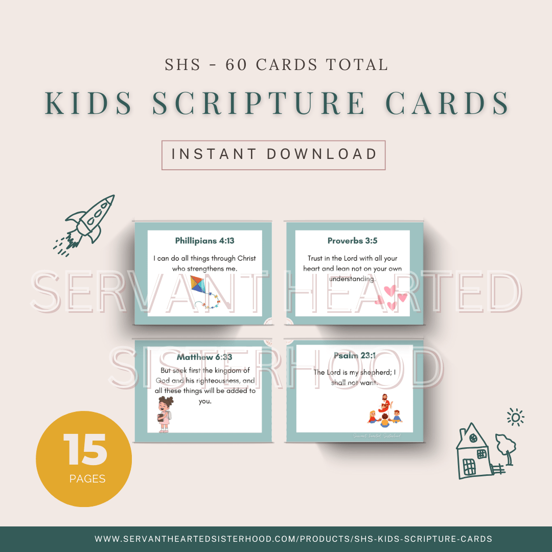 SHS Kids Scripture Cards For Memorization (Instant Download)