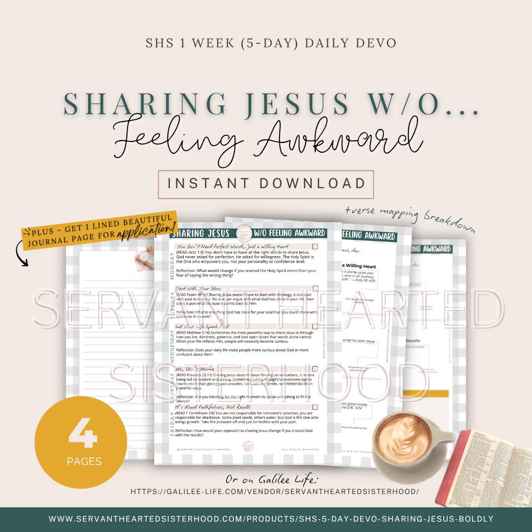 SHS 5-Day Devo Sharing Jesus Boldy - W/O Feeling Awkward (instant download)
