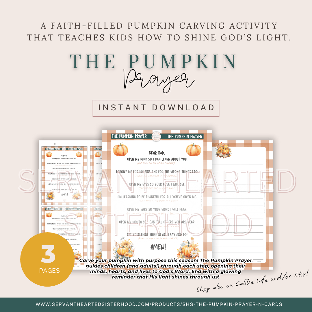 SHS The Pumpkin Prayer + Cards (instant download)