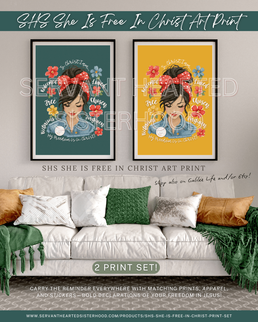 SHS She Is Free In Christ Digital Art Print Set (Instant Download)