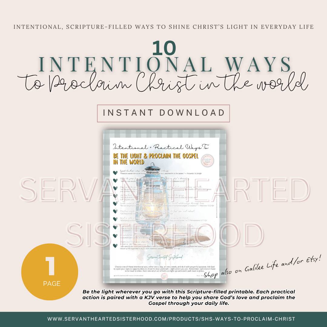 SHS Intentional Ways To Be the Light & Proclaim the Gospel in the World (instant download)