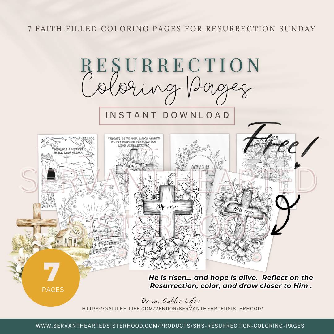 SHS Resurrection Coloring Pages (instant download)