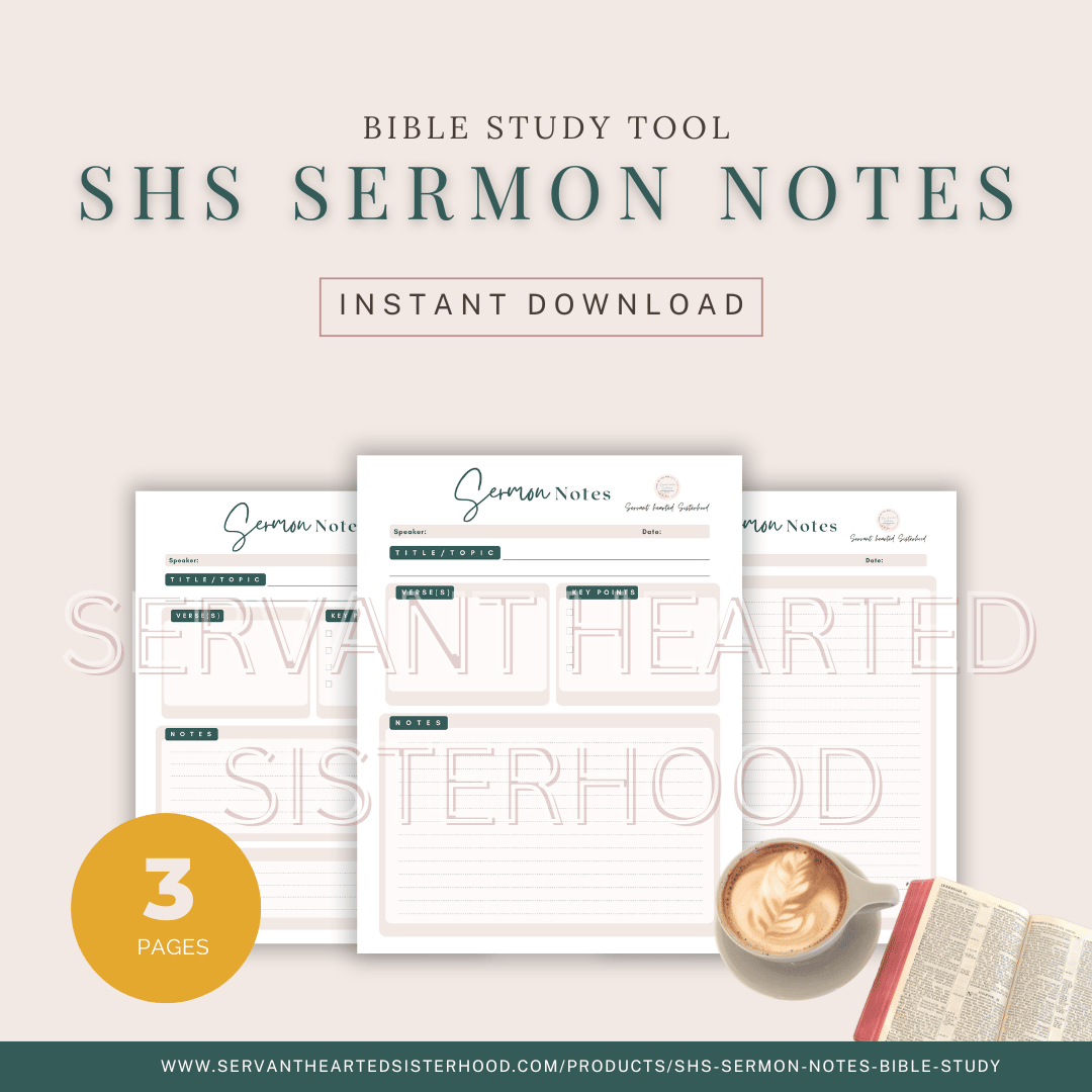 SHS Sermon Notes/Bible Study (Instant Download)