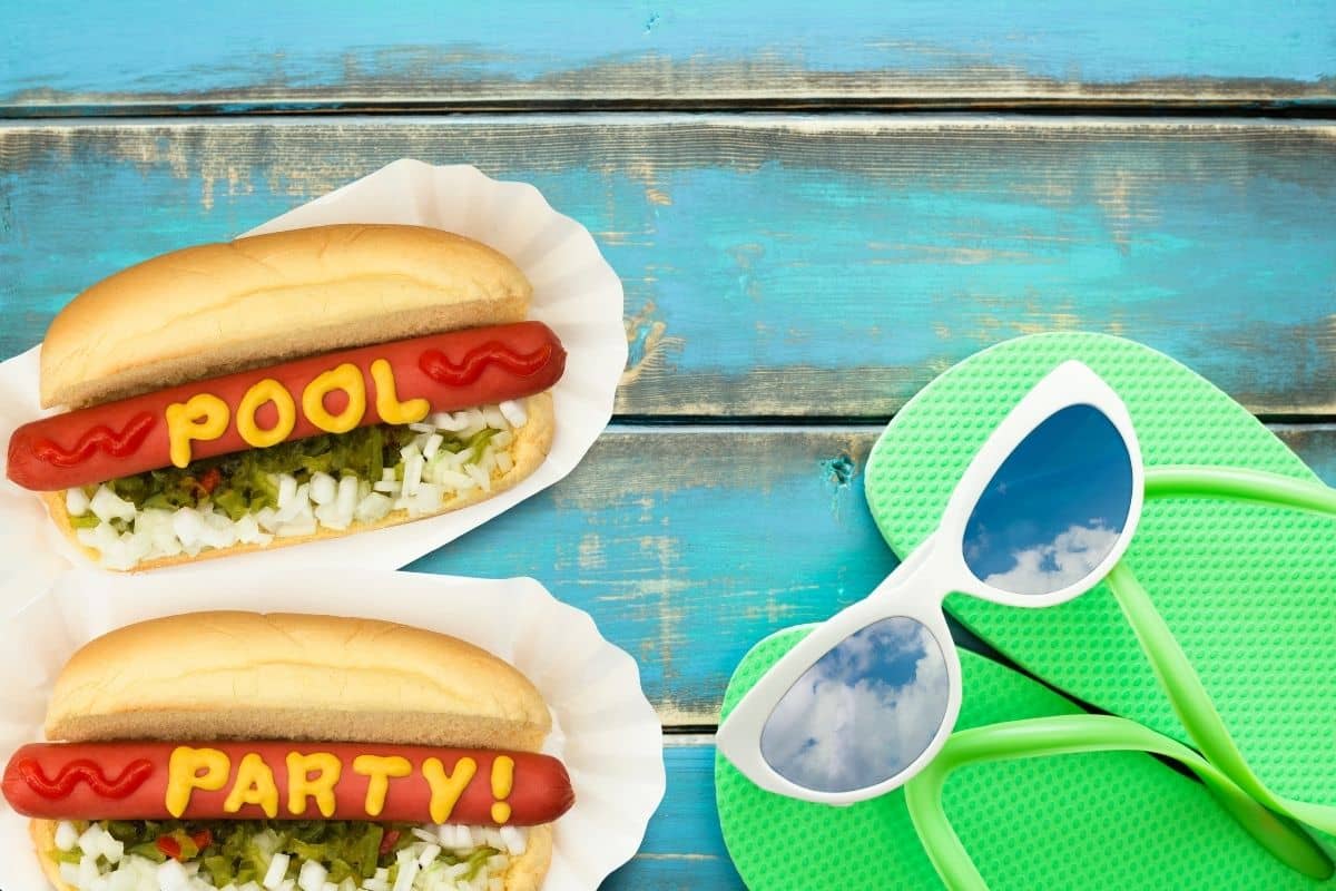 hot dogs and flip flops