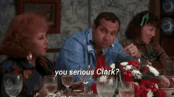 Gif of the You Serious, Clark scene with Clark and Cousin Eddie