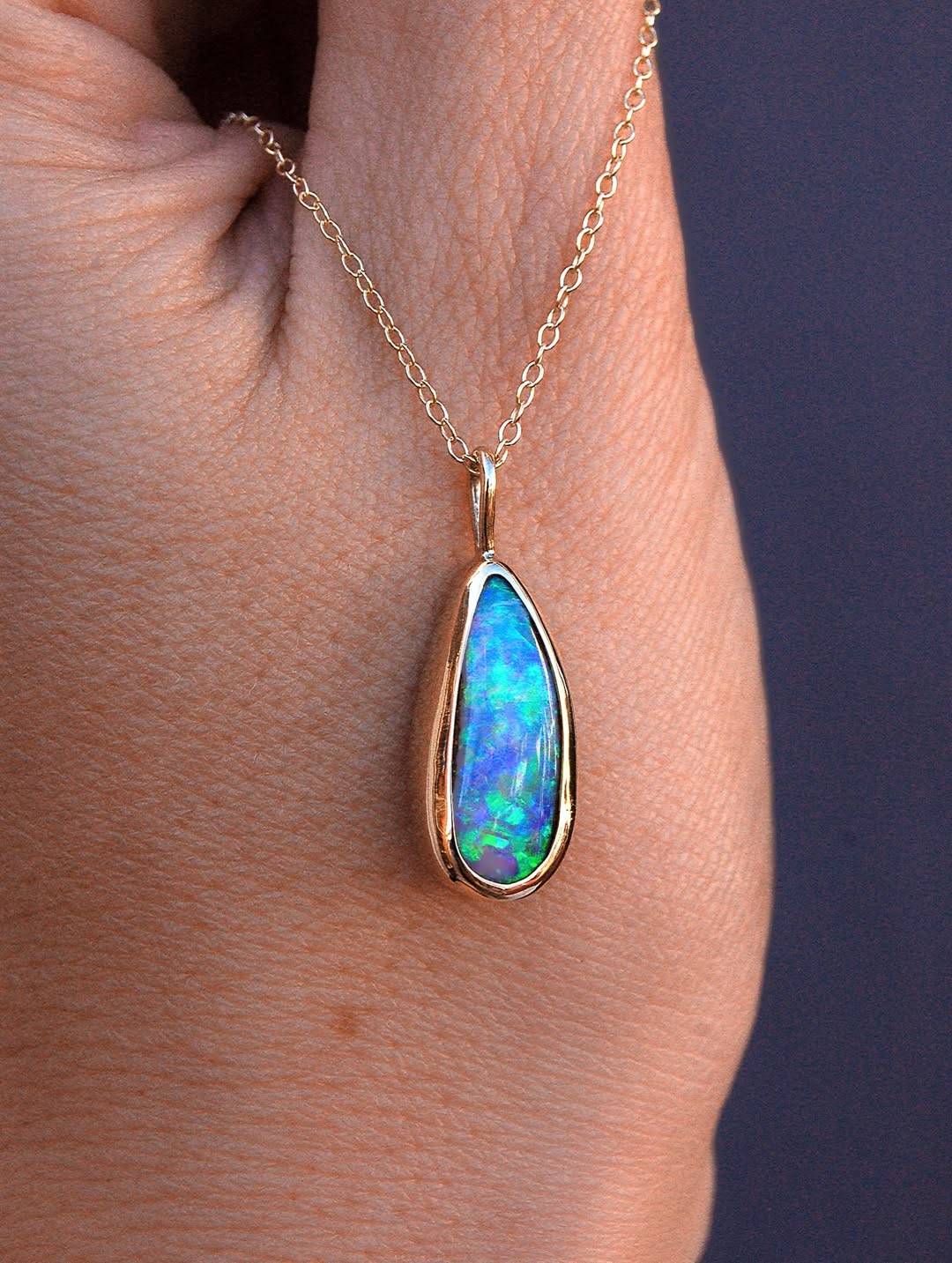 Natural opal and gold jewelry pieces by Ele Goods