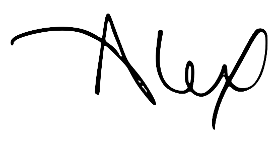 alex's signature in her handwriting