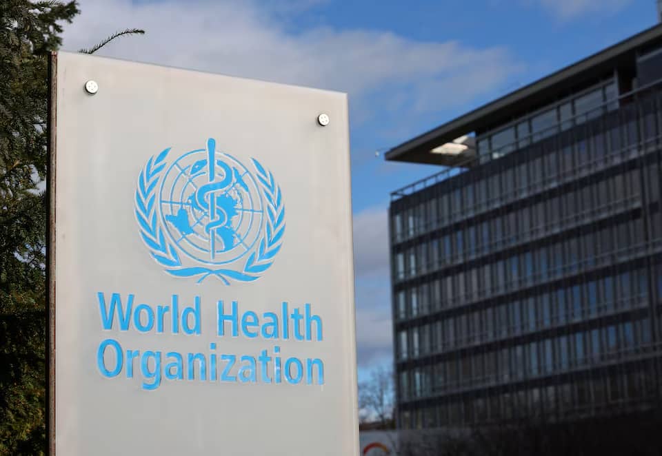 World Health Organization sign outside a building