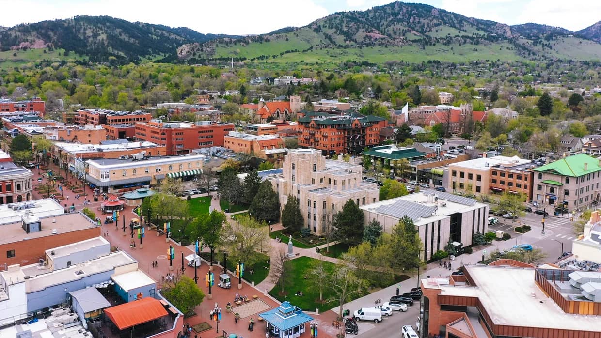 Aerial view of Boulder, Colorado