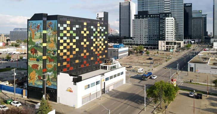 Exterior of multi-story building