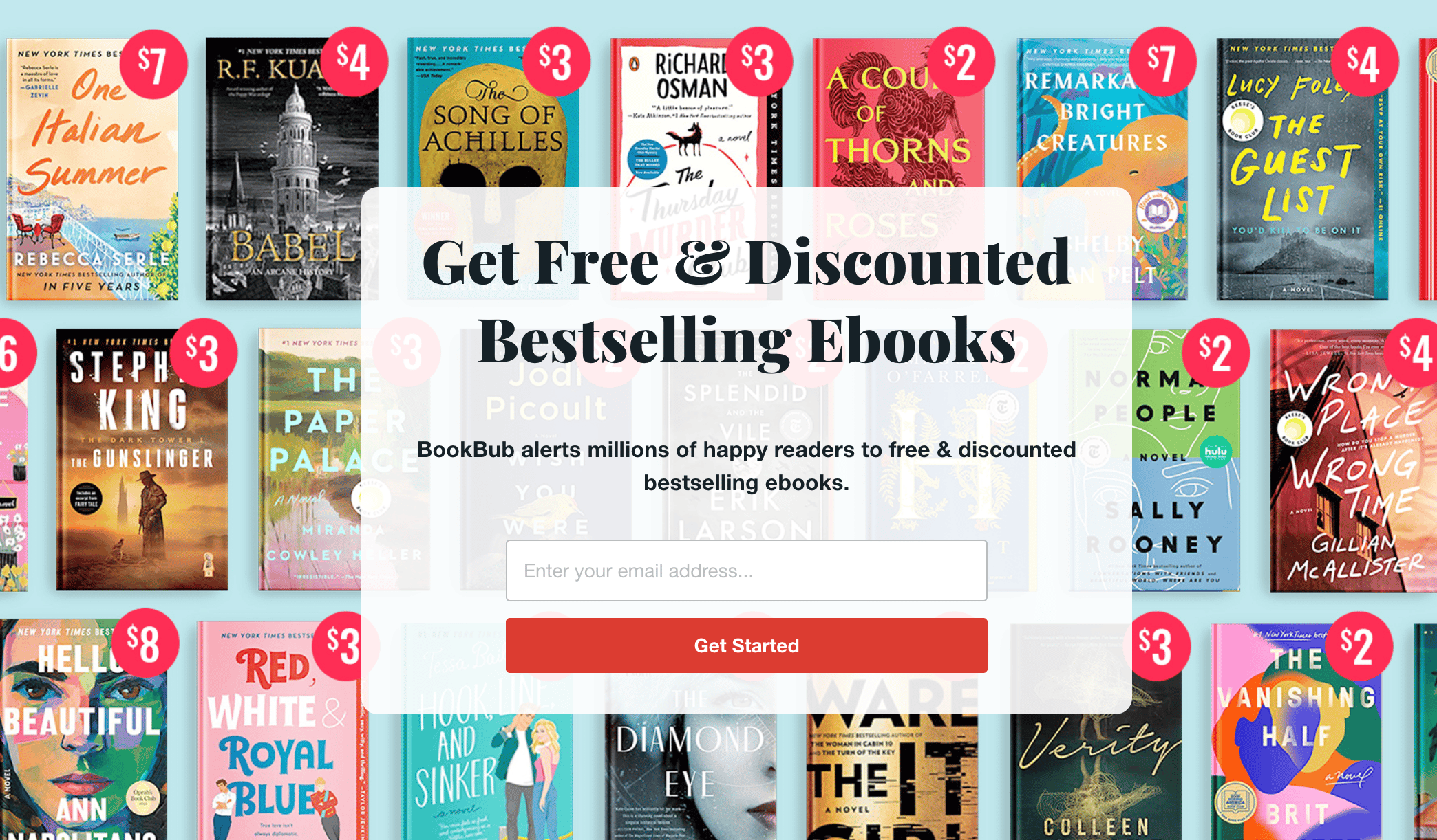 Get free and discounted bestselling ebooks: Bookbub alerts millions of happy readers to free and discounted bestselling ebooks. Get started.
