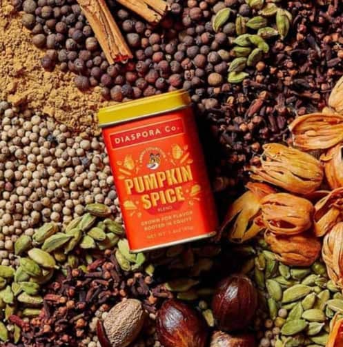 Metal tin of pumpkin spice