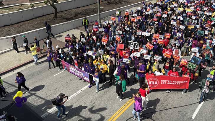 People in a crowd at a march