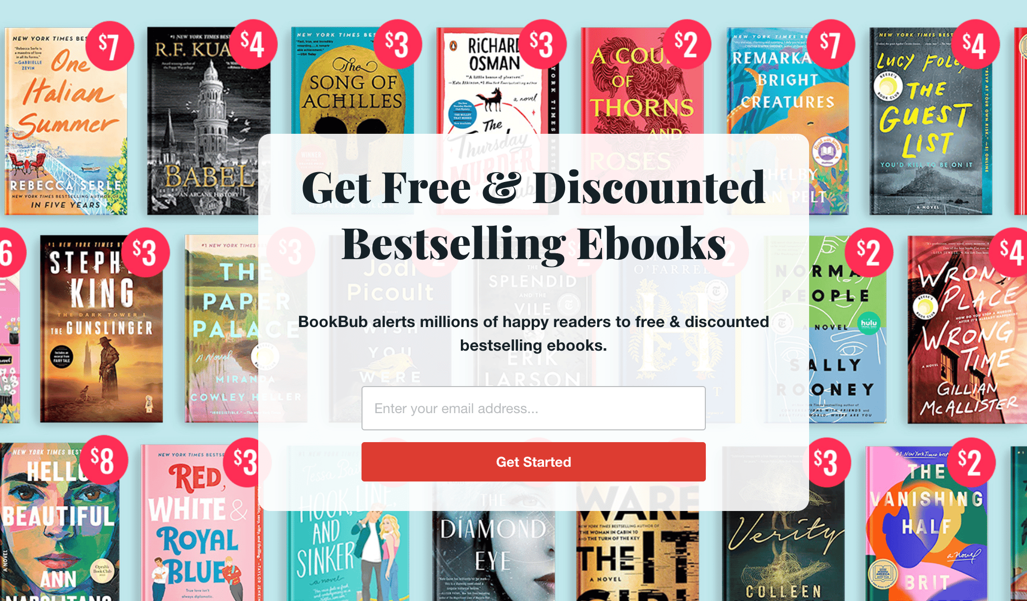 Get free and discounted bestselling ebooks: BookBub alerts millions of happy readers to free and discounted bestselling ebooks.