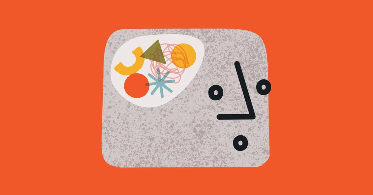 Illustration of a head with a brain with shapes in it