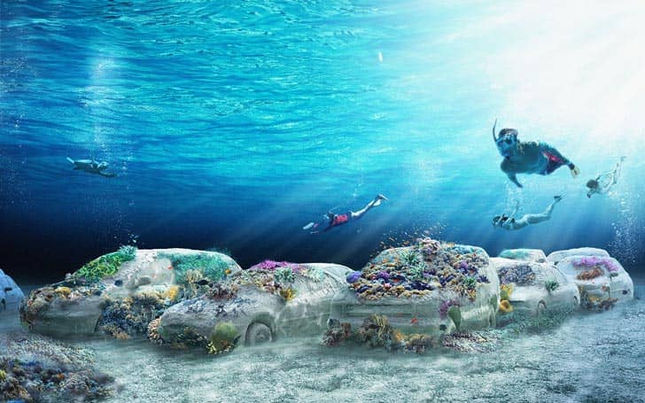 Graphic rendering of “Concrete Coral” installation