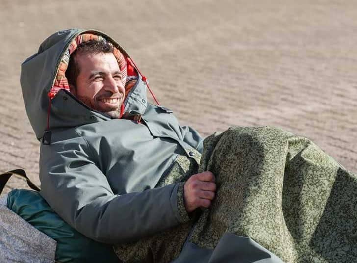 Bas Timmer tests out the Sheltersuit