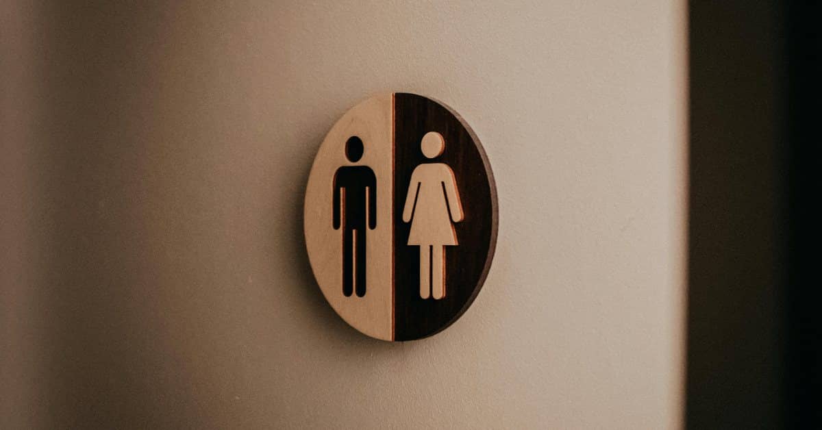 Male and female bathroom sign