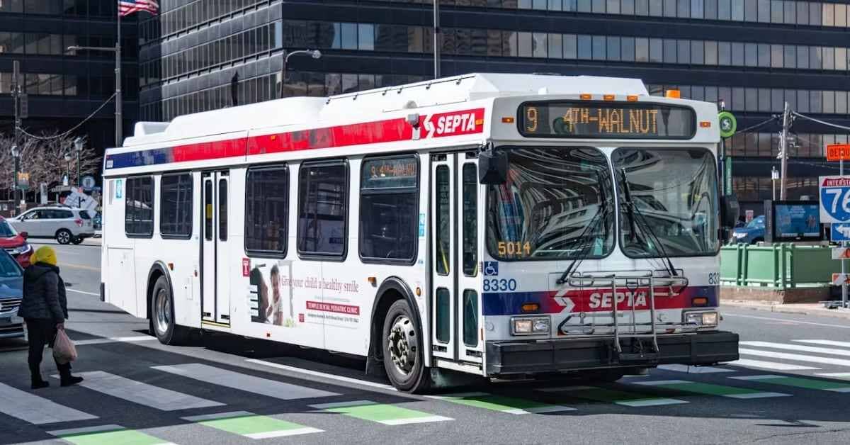 A SEPTA bus on the street