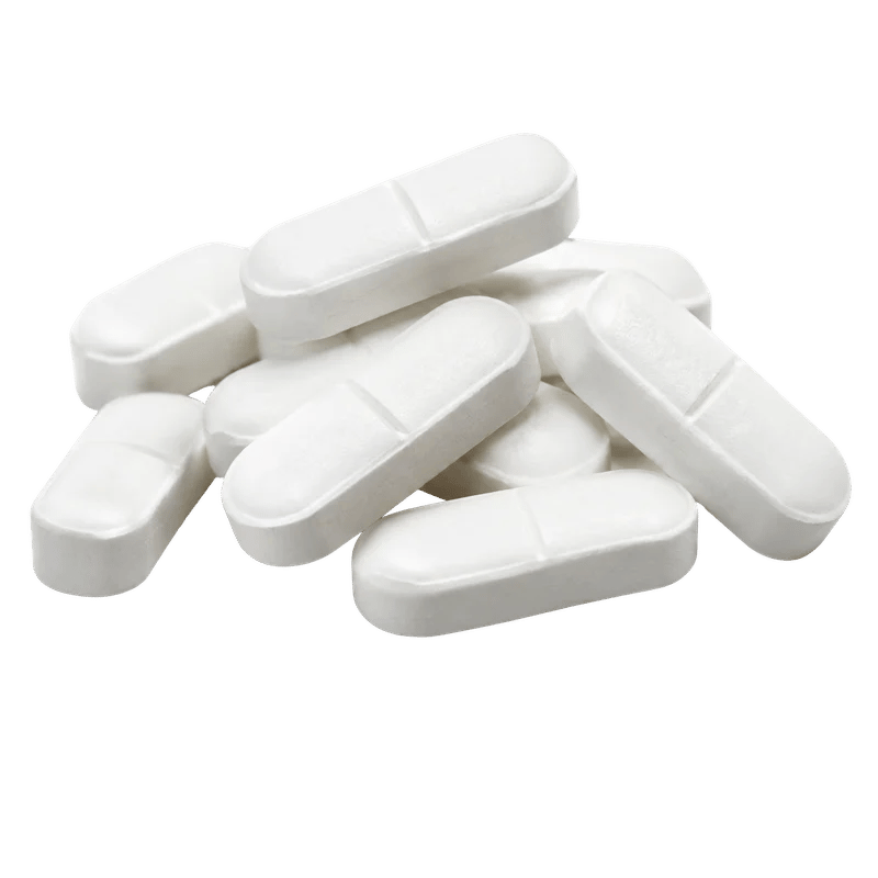 A pile of white pills