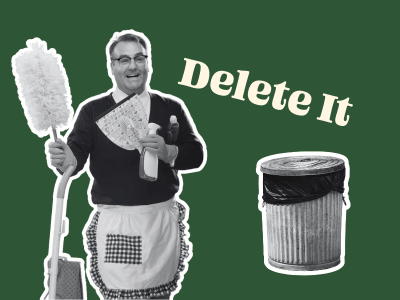 My handyman deleting all the things we don't need to do