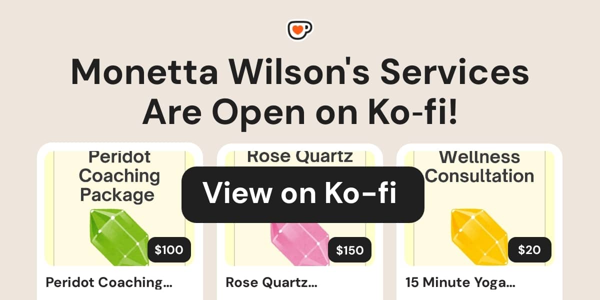 Monetta's services are available on Kofi. View on Kofi