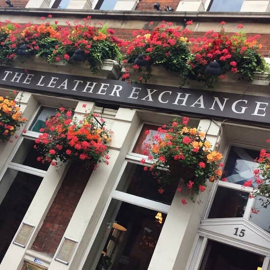 The exterior of the Leather Exchange pub.