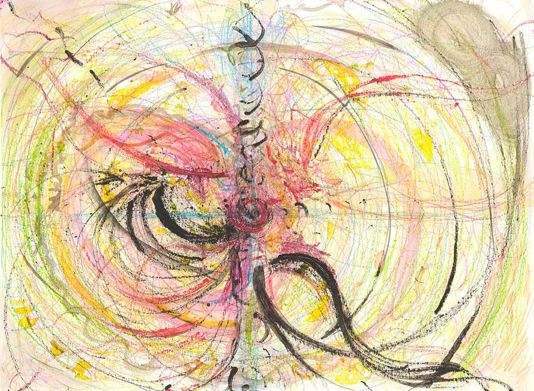 control - watercolor and colored pencil