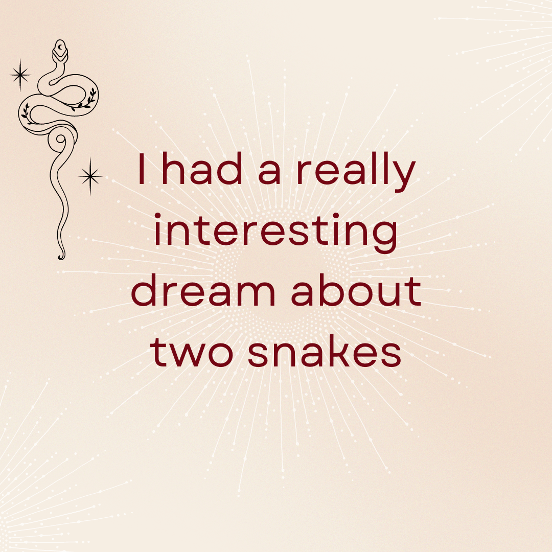 I had an interesting dream about two snakess