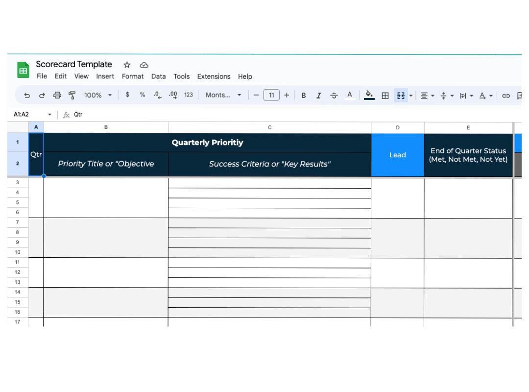 Scorecard Template