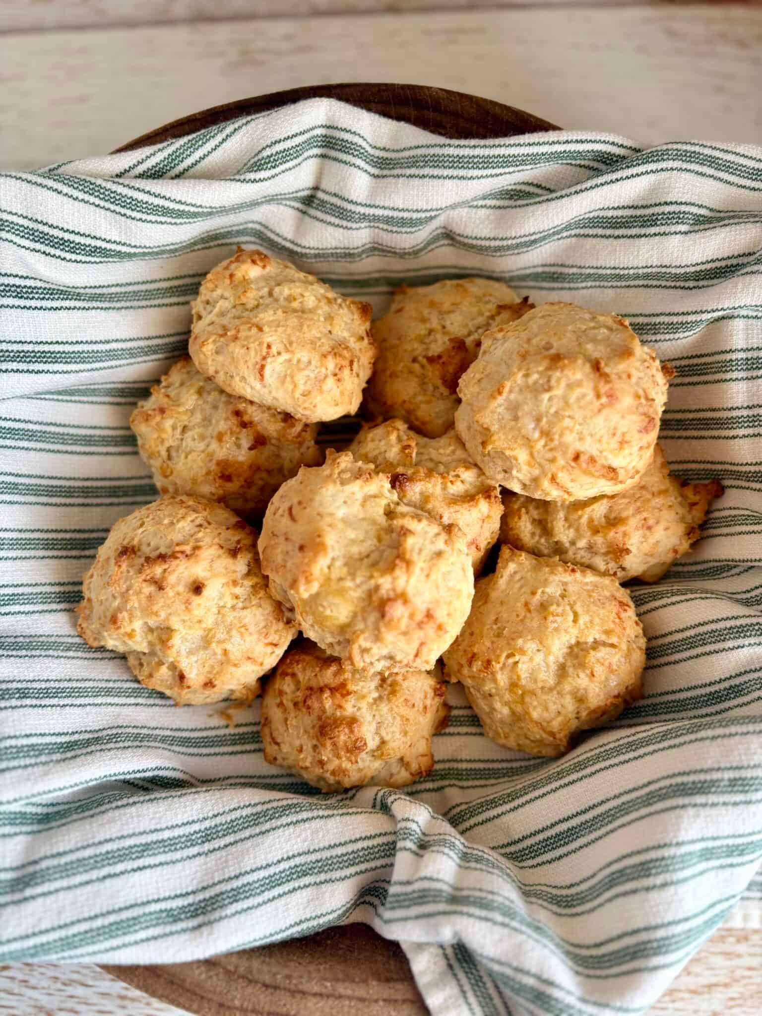 drop biscuits in a kitchen towel
