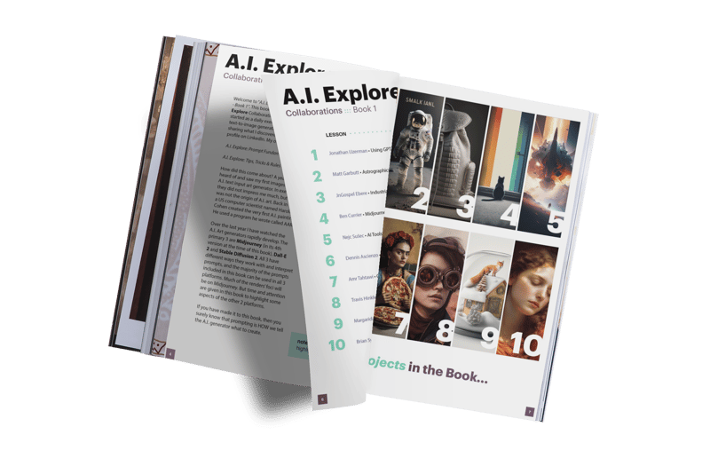 A mockup of the A.I. Explorer book