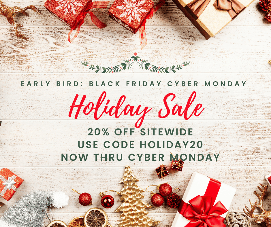 Early Bird Sale 20% Off Sitewide