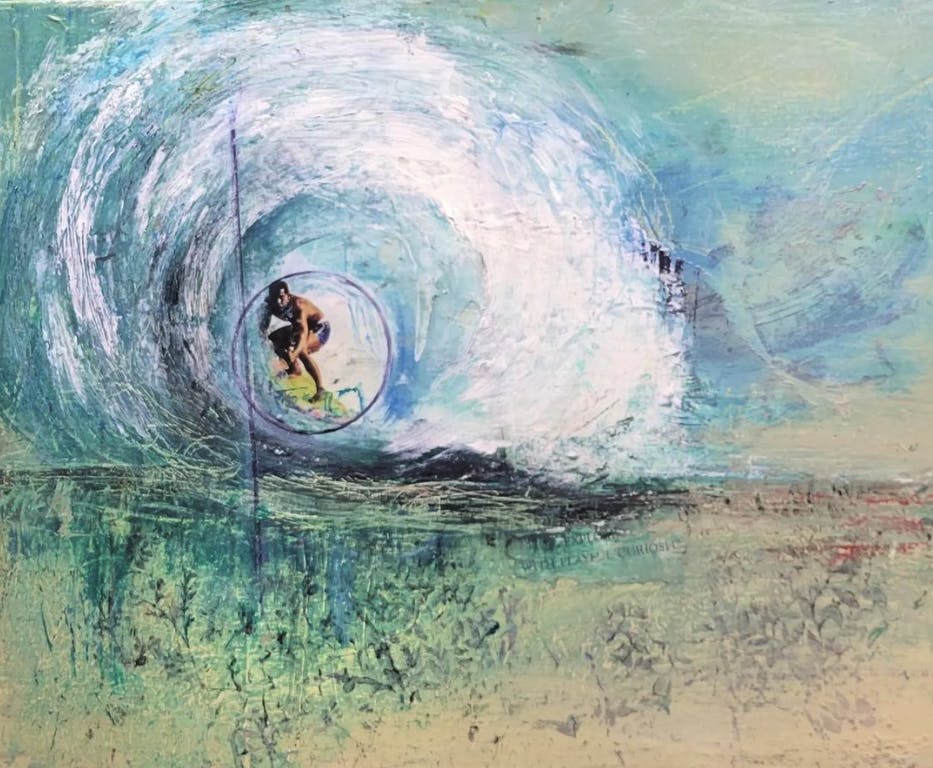 surf's up art on canvas by michele morgan
