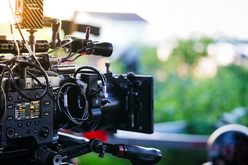 A close up of a camera with a blurry background