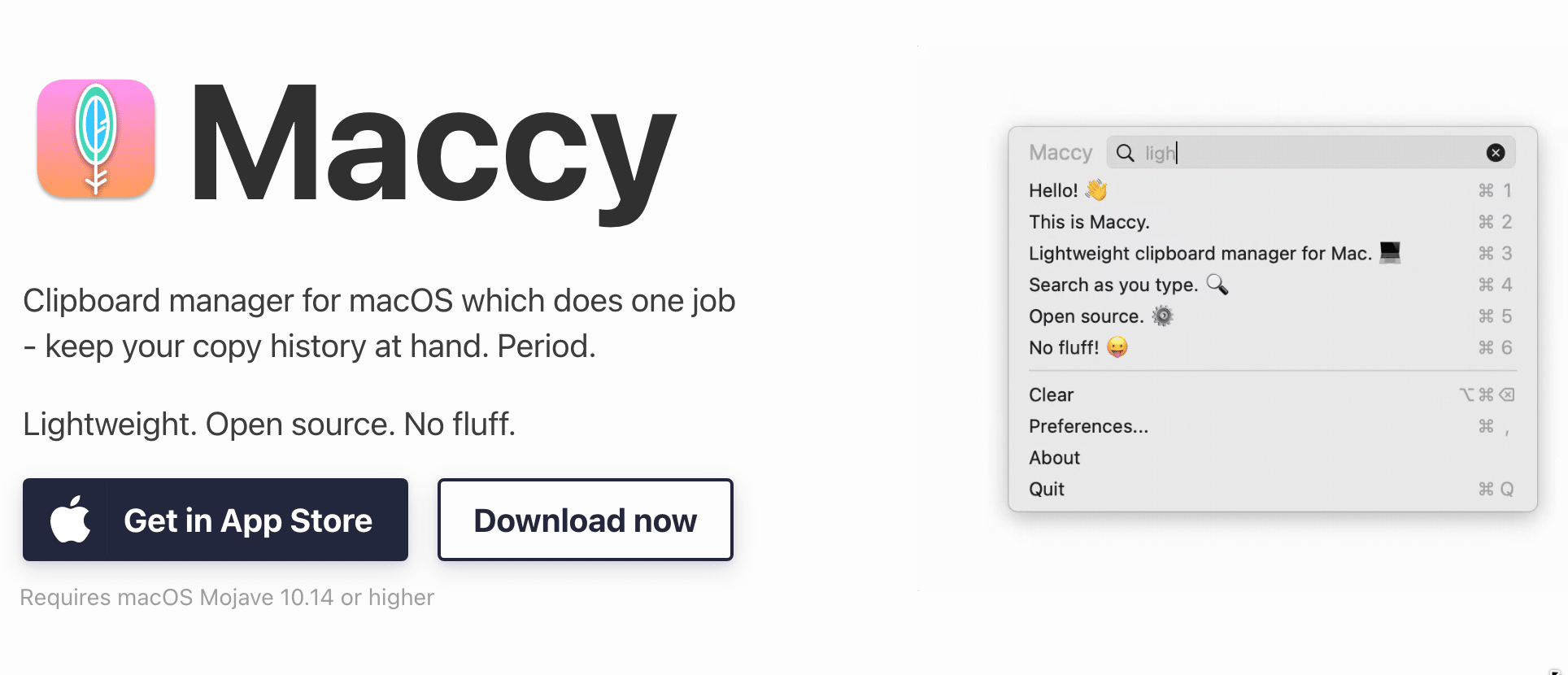 Maccy clipboard manager for MacOS