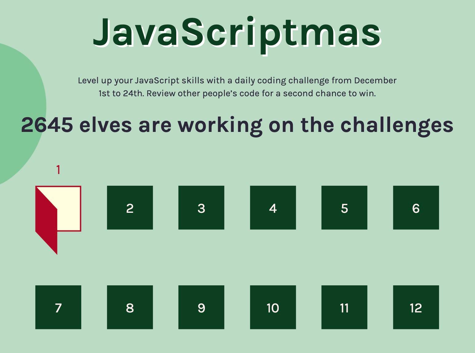 Javascriptmas - code challenge advent calendar