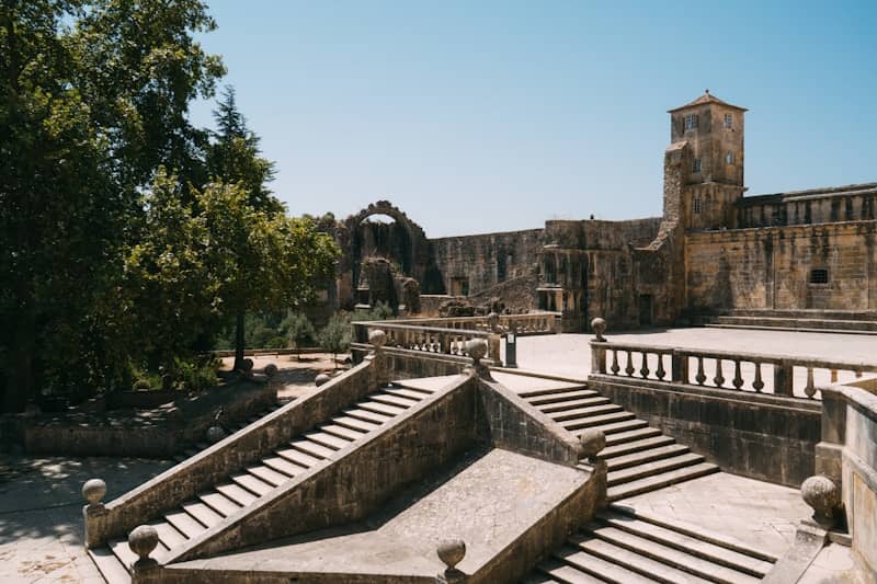 Stone stairs leading to ancient monastery ruins
