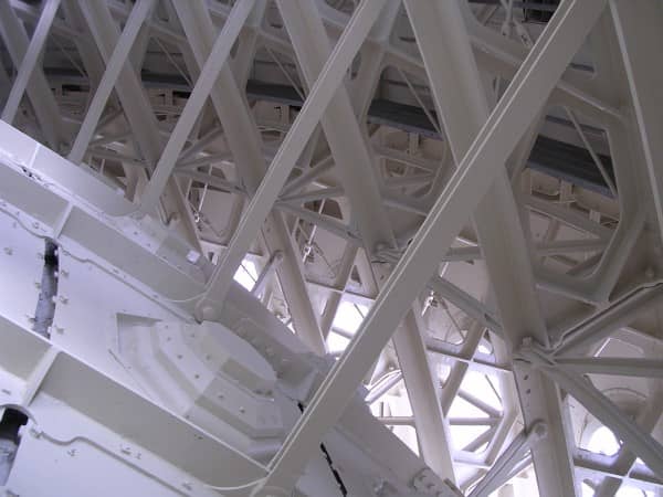 Close up photo of the back of a coffer on the Capitol dome.