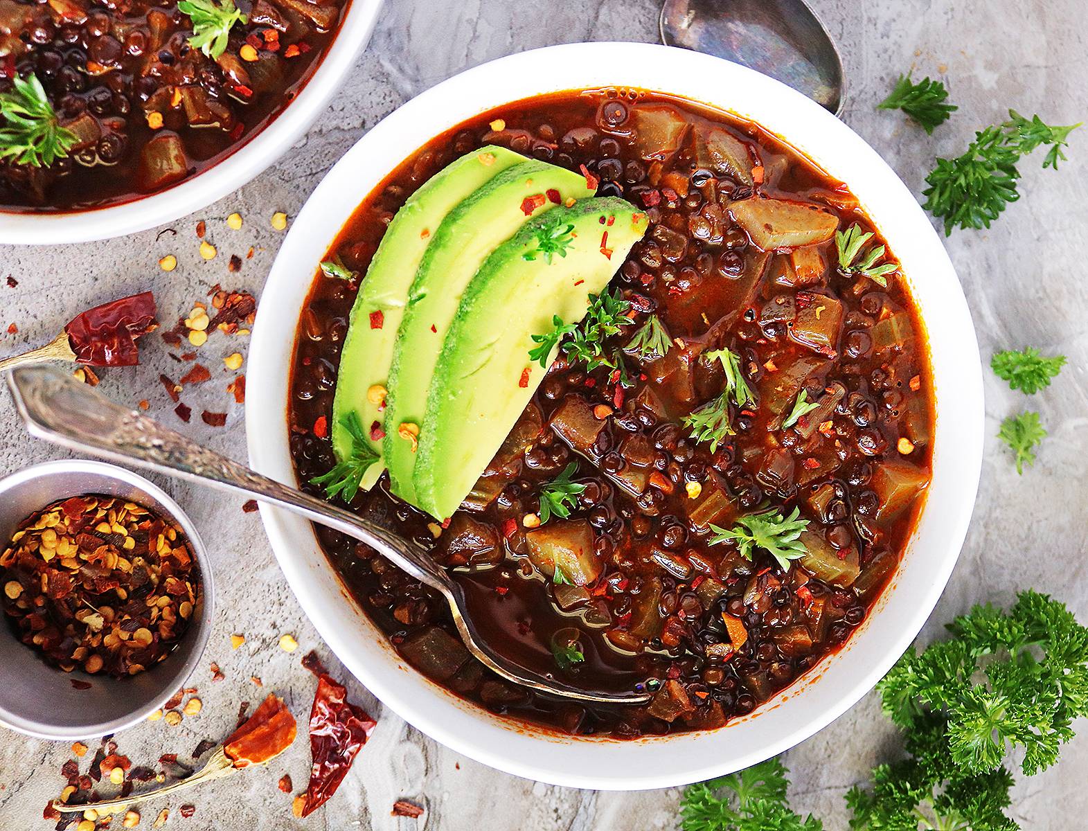 Vegan Black Lentil Soup